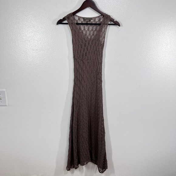 Tommy Bahama Brown Open Knit Maxi Dress Cover Up‎ Cotton Linen Blend Women's XXS - Picture 2 of 8